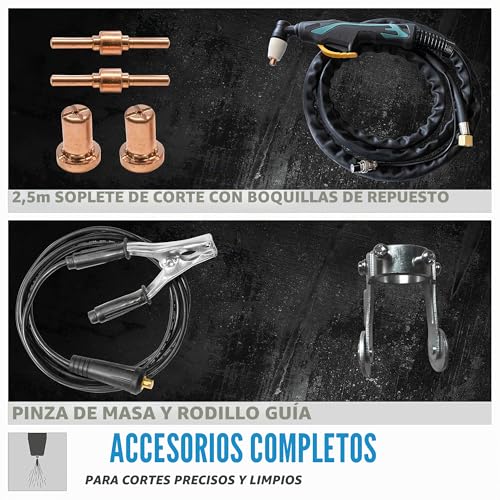 Cortador de plasma con compresor integrado Güde GPS-K de 2,5 m antorcha 4