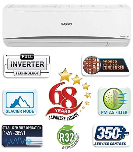 Image of Sanyo 1 Ton 3 Star Inverter Split AC (Copper, PM 2.5 Filter, SI /SO-10T3SCIC White)