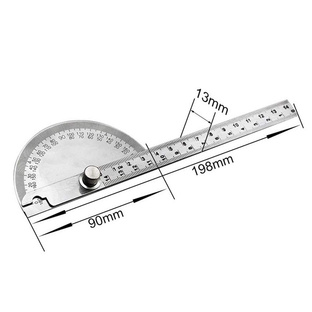 JSEIAJB Stainless Steel Round 180 Degree Protractor Angle Finder Measuring Ruler Machinist Tool 10cm Ruler