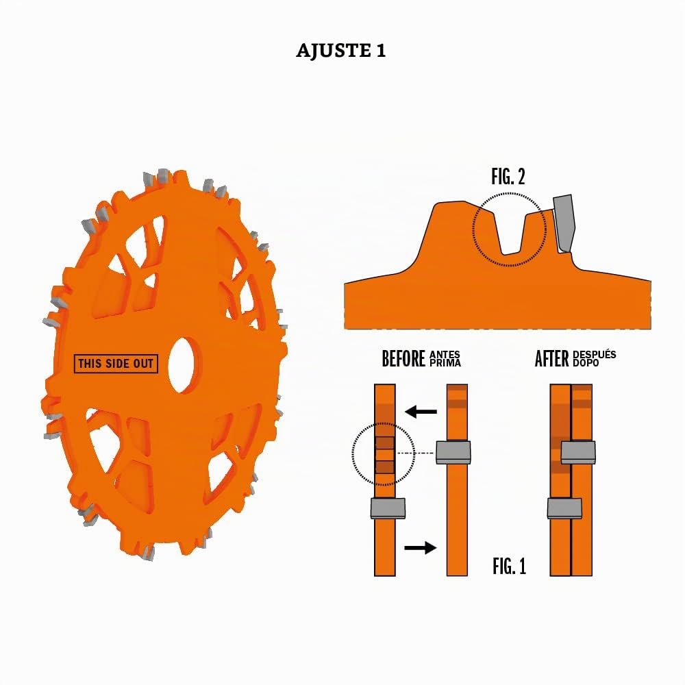 CMT ORANGE TOOLS 230.312.08 DADO Set Saw Blade HW D=8” B=5/8” Z12 FTG+ATB Orange PTFE