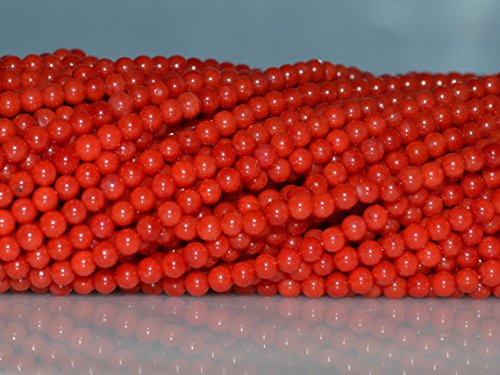 jennysun2010 Natural Red Coral Gemstone 2mm SmoothÂ RoundÂ LooseÂ Beads LengthÂ 15.5''Â InchesÂ (38.5cm)Â 1Â StrandÂ perÂ BagÂ forÂ BraceletÂ Necklace JewelryÂ MakingÂ CraftsÂ Healing
