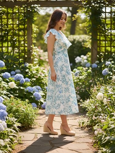 Image of Leriya Fashion Dress for Women | Western Floral Printed One Piece Dress for Women midi | Casual Sleeveless Summer Dresses for Beach & Stylish Party Outifits