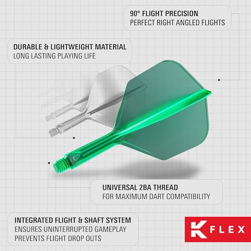 Image of Target Darts K Flex Integrated Dart Flight and Shaft, No.6 | 3-Pack K-Flex - No. 6, Kflex Precision-Molded 2-in-1 Dart Flights and Dart Shaft | Professional Dart Accessories