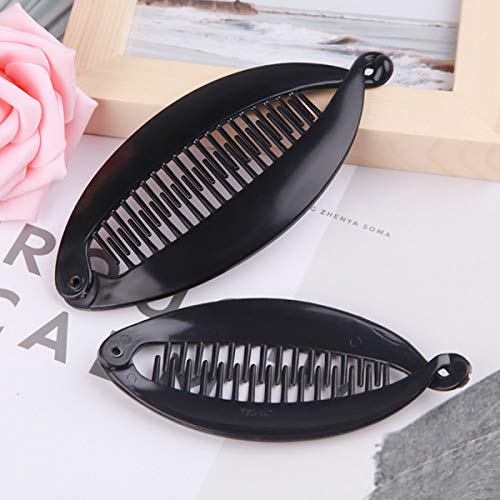 Pinzas para cabello negras forma de pez paquete 6 piezas miniatura 3