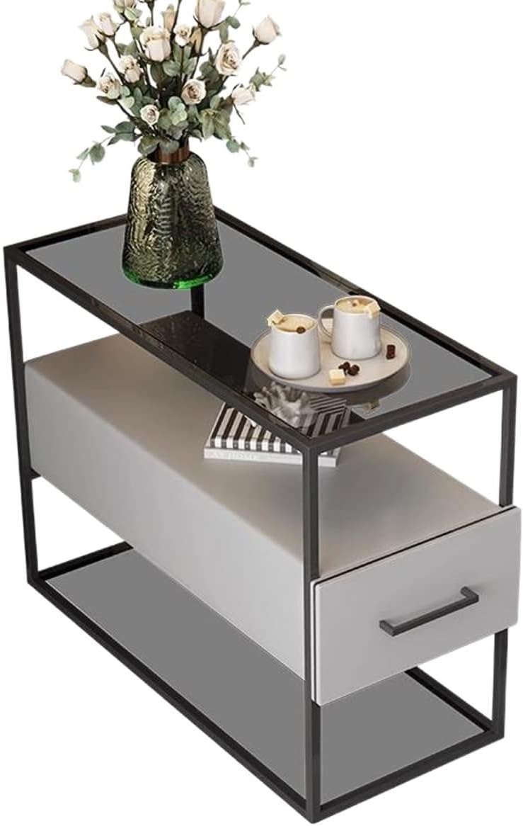 End Table 3 Tiers End Table with Drawer, Nightstand with