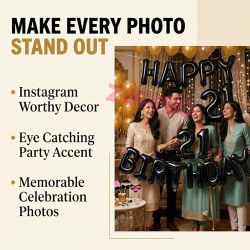 Image of Balloonistics Black 40-Inch Foil Number 16 Balloon - Helium or Air Fill for 16th Birthday, Anniversary Party Decoration, Photo Booth Backdrop, Cake Table Decor