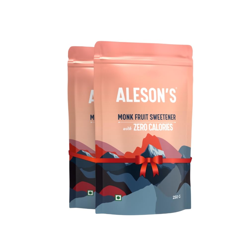 ALESON'S Monk Fruit Sweetener | Zero-Calorie Natural Sugar Substitute | 500gm | Keto & Diabetic Friendly | Non-GMO & Gluten-Free | Ideal for Baking, Cooking & Beverages (Pack of 2)