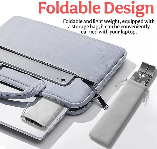 Image of CLAPONE Premium Metal Laptop Stand Foldable, Aluminum Note Book Stand Portable Any Laptop Stand Adjustable Height /OverHeating Protection Laptops /MacBooks /Table and Many More (Metallic Black, MLS002)