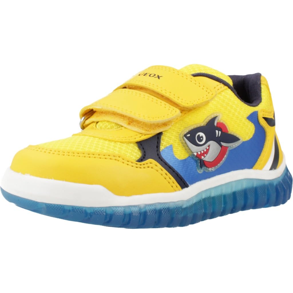 Geox Baby B LIGHTYLOO BOY A Sneaker, Yellow/Sky, 5 UK Child