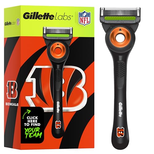 Gillette Labs Special NFL Bengals Edition Shaving Razor for Men - 1 Handle, 1 Razor Blade Refill, Perfect for Game Day Grooming, GilletteLabs with Exfoliating Bar - image 1