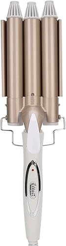 Rizador de pelo eléctrico, profesional de 3 barriles, rizador de pelo, herramienta de peinado para mujeres o niñas, 0.866 in (champán) (EE. UU.)