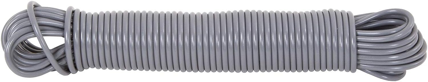 25m Washing Line with Steel Core - 3.5mm Extra Strong PVC Clothes Line, Weather Resistant Indoor & Outdoor Laundry Line, Grey - Image 2