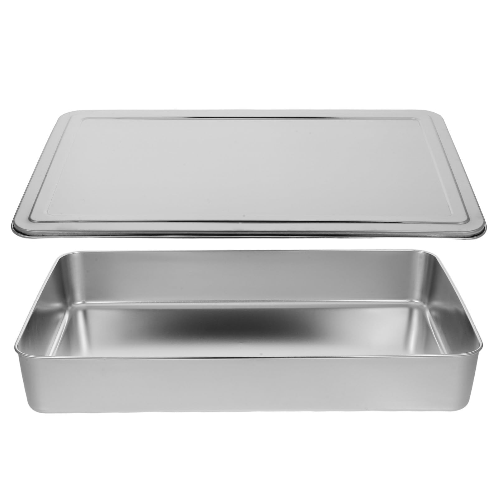 Molde de Acero Inoxidable con Tapa Hermética Bandeja Rectangular para Horno Tostador Resistente para Hornear Bizcochos Brownies y Cacerolas Distribución Uniforme del Calor