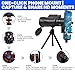 80x100 Monocular Telescope with Phone Adapter & Tripod - BAK4 Prism, Multi-Coated Optics, Adjustable Eyepiece for Stargazing, Birdwatching, Hunting (Case & Non-Slip Grip)