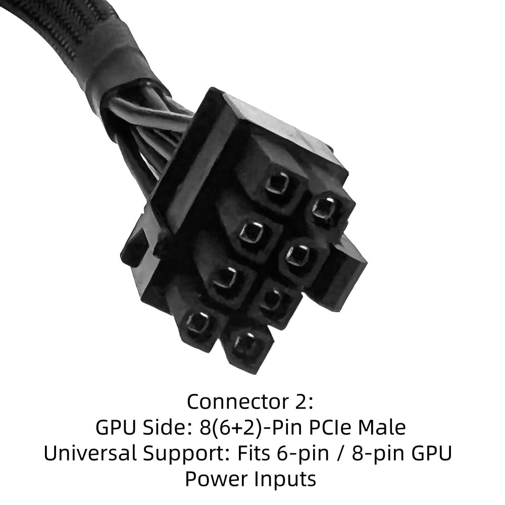 Gintai Zapasowy kabel elastyczny kabel zasilający kabel zasilający do EVGA 750 P2 G2 G3, do EVGA Supernova 550-1300 G2 G3 G5 18AWG 8-pin do 8-pin (6+2) PCIE VGA