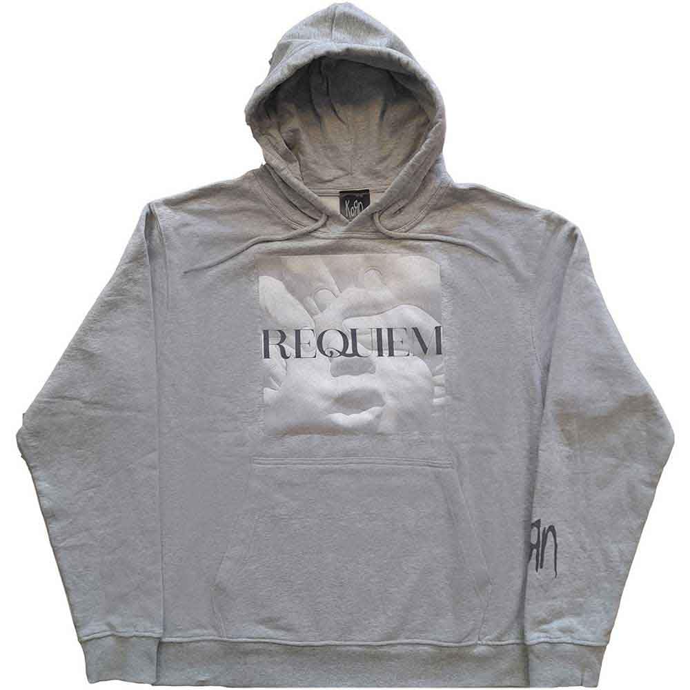 Korn Sudadera con Capucha Requiem Band Logo Official Mens Grey Jersey