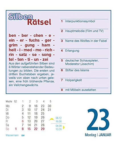 Rätsel und Denkspiele 2017: Tages-Abreisskalender