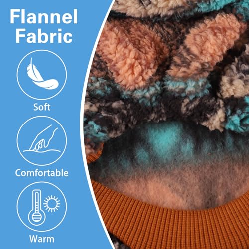 Yoolhamy Hundepullover für Kleine Hunde, Fleece Hunde Pullover, Winter Hundepulli, Ethnische Boho Winterkleidung Weich und warm Pullover Hund Thermische Welpen Dog Sweater (Brown, S)