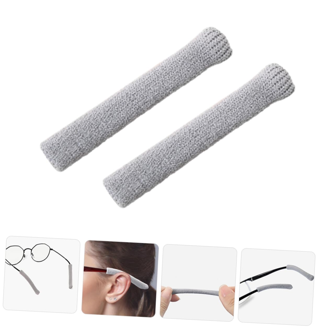 IWOWHERO 2pcs Protective Glasses Shoes Glasses Nylon Grey Spandex Eyeglass End Tips Shoes for Eyewear