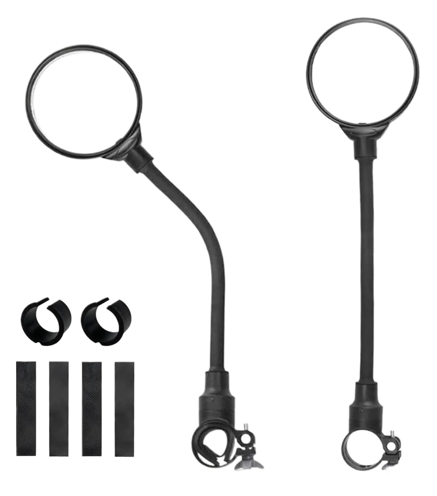 Lot De 2 Rétroviseurs Longs pour Guidon De Vélo, 360°, pour VTT, Route, Moto, Flexibles Et Réglables Miroir Latéral