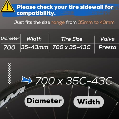 Image of 4-Pack Road Bike Tubes 700 x 23c /25c 28c /32c 35c /43c - Butyl Rubber 700c Bike Tube Replacement - Presta /Schrader - 48mm / 60mm