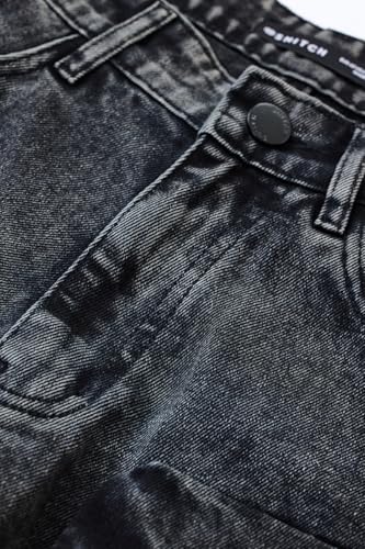 Image of SNITCH Men Cargo Pants | Baggy Fit with Multiple Utility Pockets & Turned-Up Cuffs | Cotton Blend Fabric for Streetwear & Casual Outings