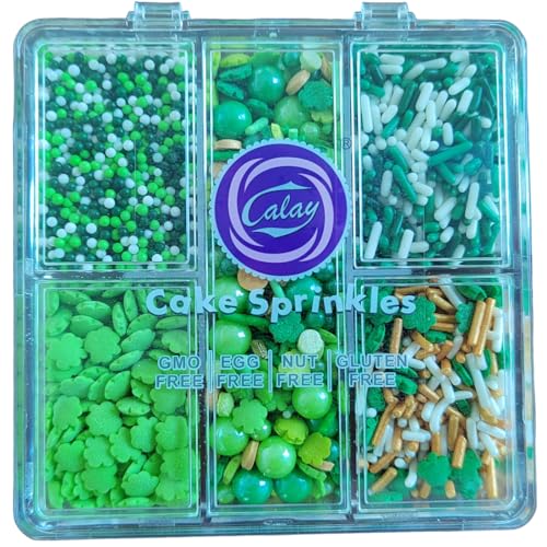 Green Shamrock Sprinkles for Cupcakes, Edible St...