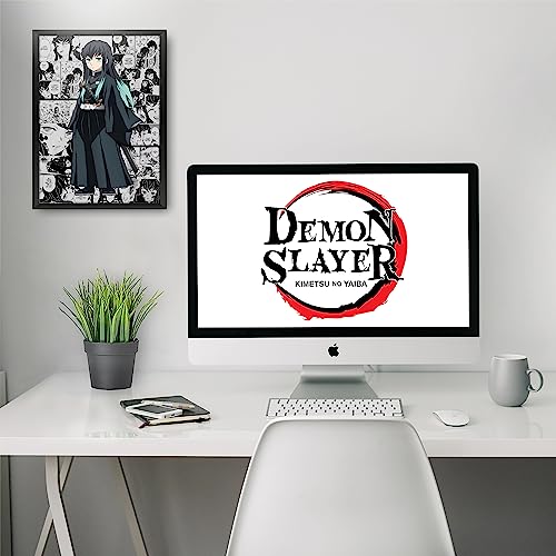 Image of MCSID RAZZ - Demon Slayer - Muichiro Tokito - The Mist Hashira Design A4 Size Poster (With Frame) - Best Gift For Demon Slayer Fans /Best Artifacts To Your Home & Decor /For Anime Fandom