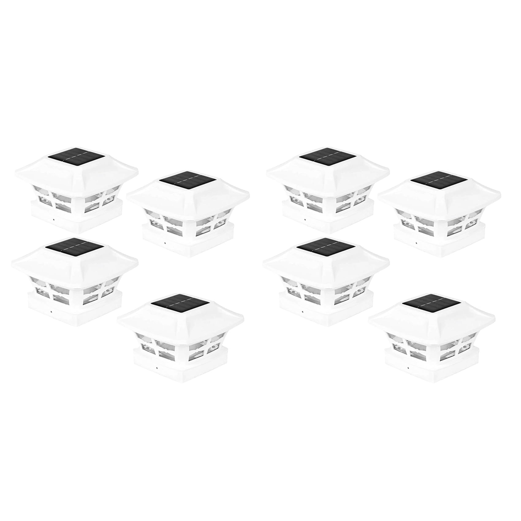 Hndhbfgrt 2X Solar Post Cap Lights 2 Lighting Modes LED Deck Fence Cap Lights for Wooden Posts Garden Decoration Warm White