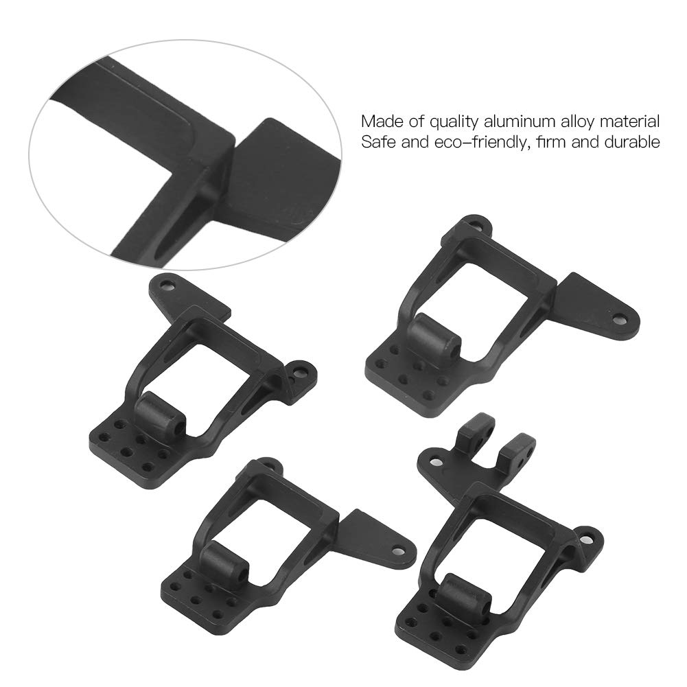 Support de choc RC en alliage d'aluminium, amortisseurs avant et arrière réglables, supports de tours d'amortisseurs pour voiture Traxxas TRX4 RC 1/10, 4 pièces, noir ou argent (Noire)