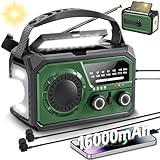 【METI認証済 16000mAh大容量】 防災ラジオ ソーラーラジオ 手回 AM/FM対応 Type-C充電 スマホ充電 Bluetooth5.3 スピーカー LEDライト コンパス SOSアラート付き 多機能 ポータブルラジオ 懐中電灯 非常用照明器具 防災グッズ アウトドア/防災/非常用 PSE認証 グリーン