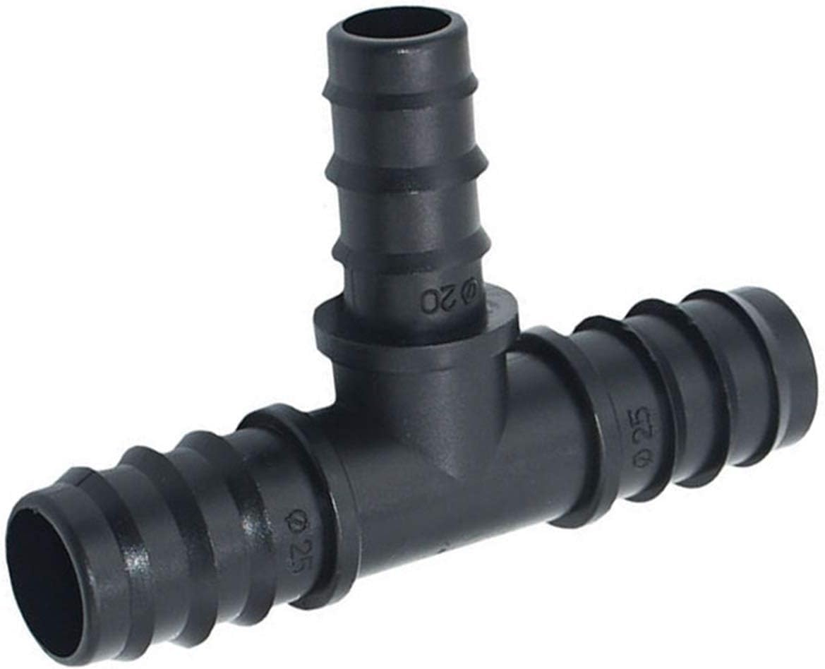 Manguera de jardín de 25 mm a 1/2 3/4 en T para Manguera, Conector de lengüeta Divisor de Agua, DN20 a 16 mm, 20 mm, en T para Manguera, Accesorios de riego por Goteo, 30 Piezas de riego Ind