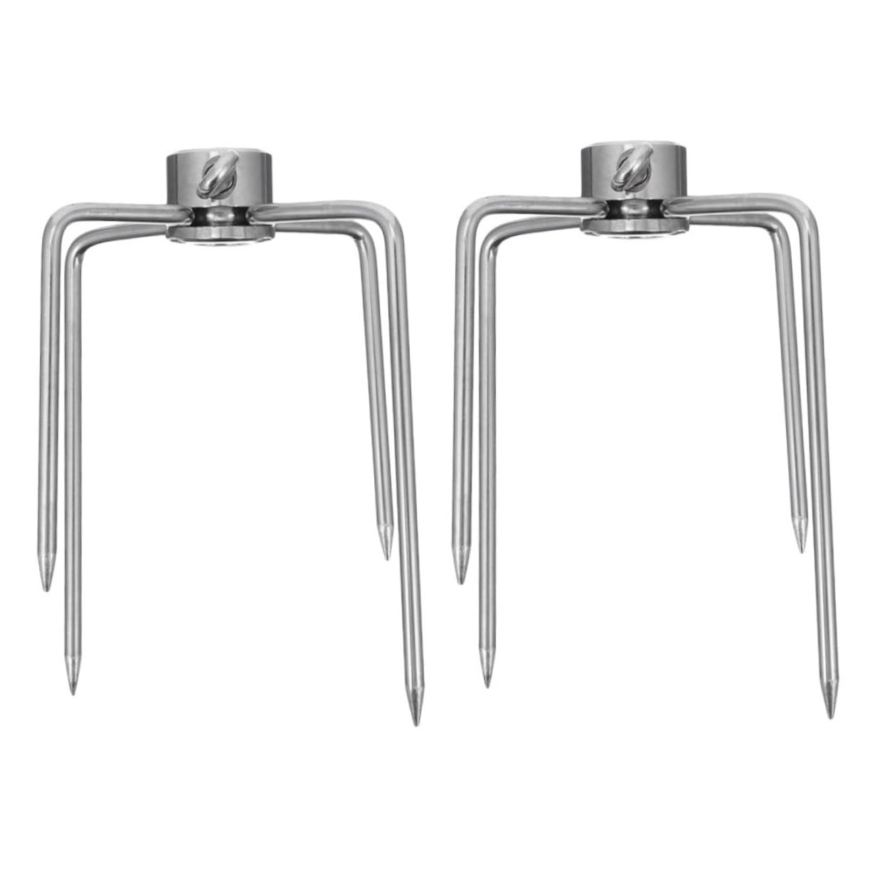 BESTonZON 2Pcs Rotisserie Forks for Barbecue Grilling Durable Food Grade Meat Forks for Outdoor Bbq Parties Camping and Picnics Securely Holds Chicken Kebabs and More