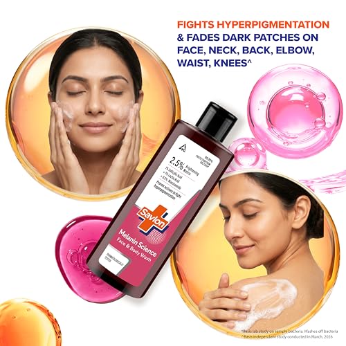 Image of Savlon Melanin Science Face & Body Wash 250ml | With 1% Salicylic Acid + 1% Lactic Acid + 0.5% Niacinamide | Fights Hyperpigmentation | Helps Renew Dull Skin in 7 Days | Dermatologically Tested
