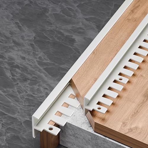 Perfil flexible en forma de F para peldaños laminados de parquet y azulejos, fácil de instalar, ideal para renovación y seguridad del hogar