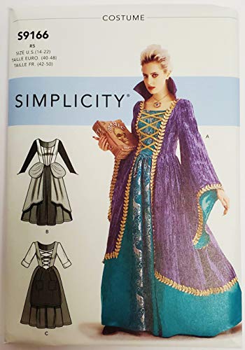SIMPLICITY SS9166R5 Conjure up Some Magic in Fanciful Witchy pop Culture Appeal. Sizes for Misses 6-22-for Group costuming R5 (14-16-18-20-22)