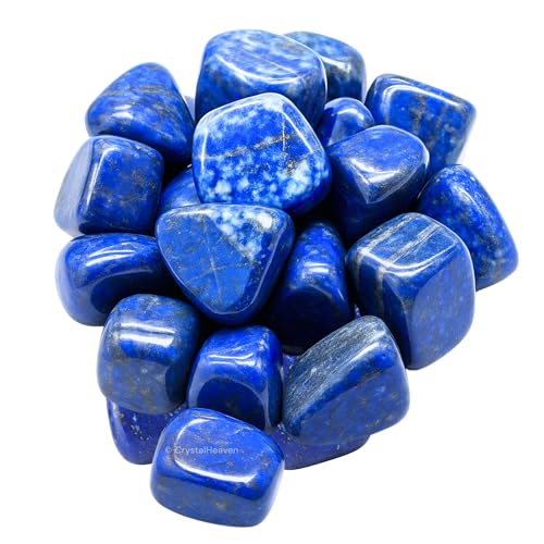 Image of Certified Lapis Lazuli Crystal Healing Tumbled Stone, Natural Polished Crystals for DIY Crafts, Manifestation, Meditation, Pooja Feng Shui and Reiki Healing (30 Grams)