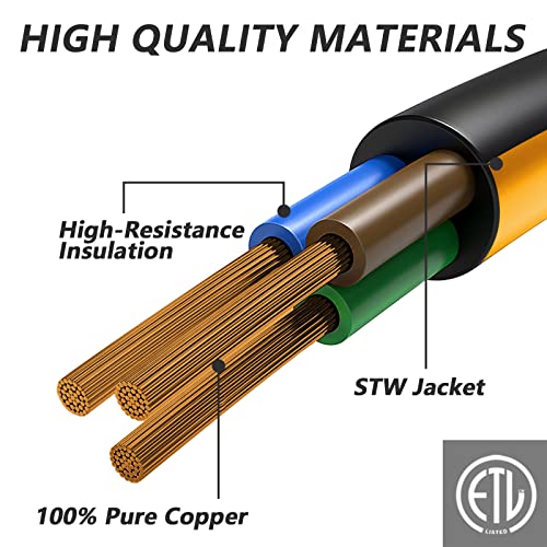 Rvplan 50 Amp 25 Foot Rv/Ev Extension Cord, Heavy Duty Stw Cord With Cord Organizer And Storage Bag,Nema 14-50P/R Standard Plug Suit For Ev Charging And Rv Trailer Campers, Etl Listed(Black&Orange) #TOP2