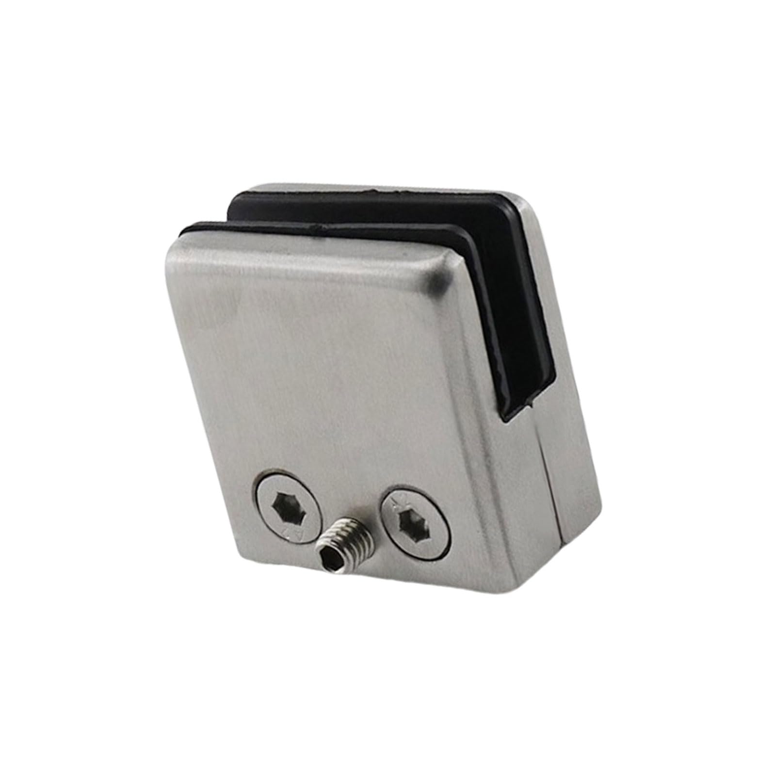 Glass Railing Clamp with Rubber Gaskets Stainless Steel Glass Clamp Adjustable Shelf Brackets Railing with Rubber Gaskets