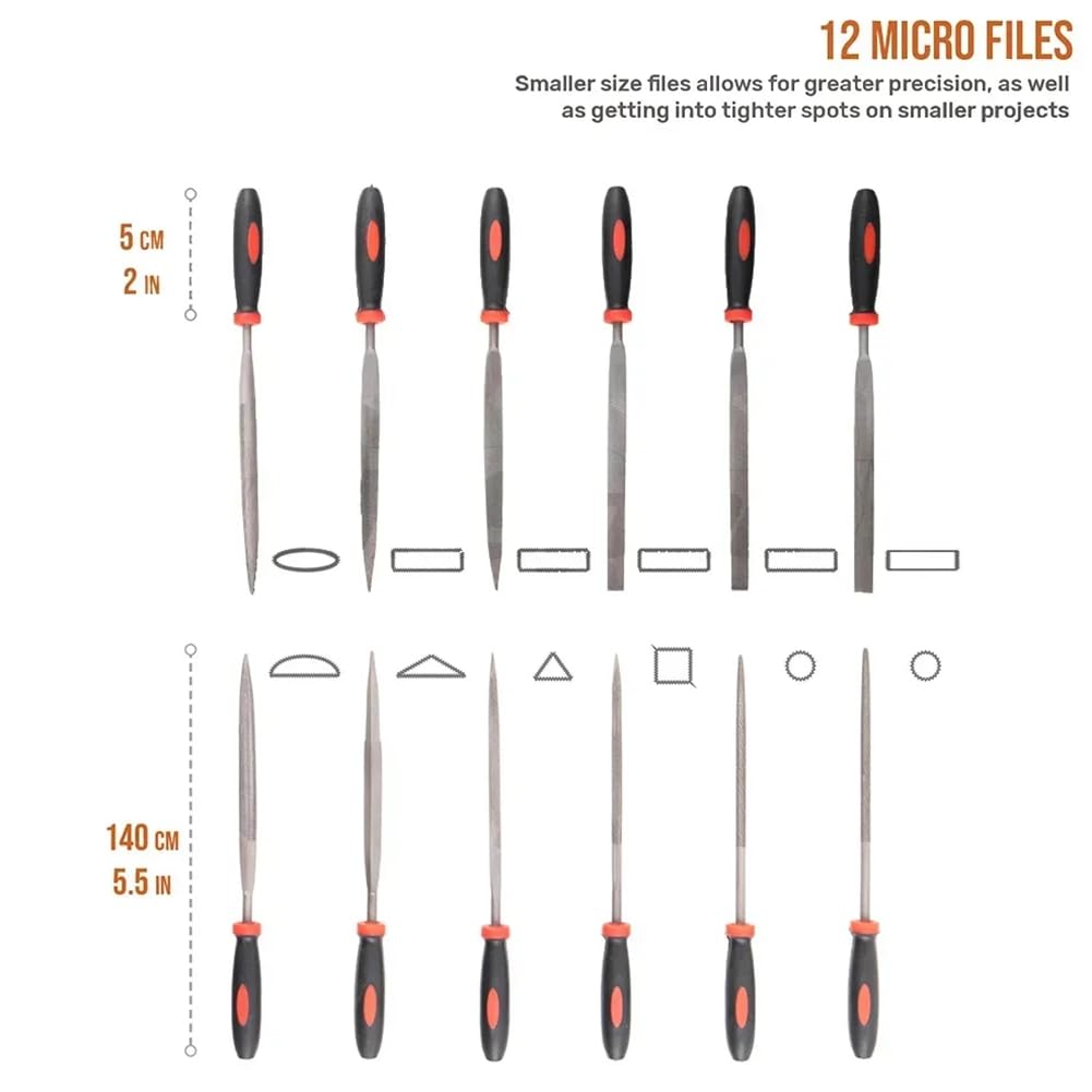 Juego de 16 Limas Manuales de Metal con Doble, Limas Grandes y Pequeñas con Cepillo, Limas de Acero para Trabajos con Limas de Metal y Limas de Madera.