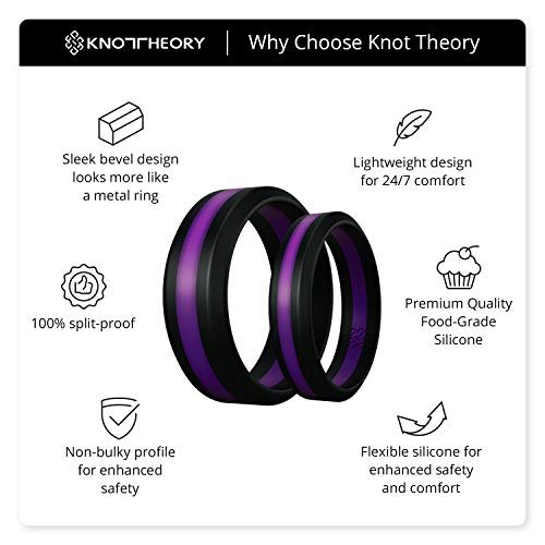 Knot Theory Striped Silicone Ring for Men and Women – Black, Grey, Red, Blue, Orange, Yellow, Purple4