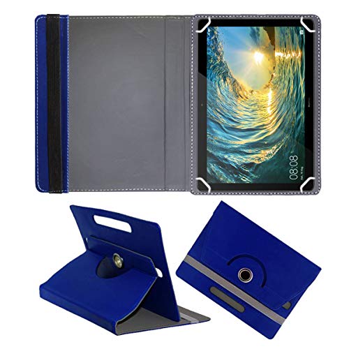 Fastway Rotating Leather Flip Case for Huawei MediaPad T5 Tablet (10.1 inch, 16GB, Wi-Fi + 4G LTE) Tablet Cover Stand (Blue)