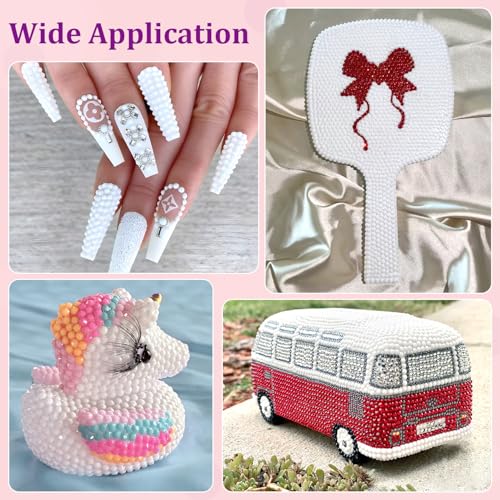 Image of 25000Pcs Resin Rhinestones for Crafting, White 2-6mm Mixed Sizes Non Hotfix Flatback Gems with 1Pcs Glue, Bedazzling Crystal for DIY Craft Clothing Mugs Tumblers Shoes Fabric Decor Nail Art