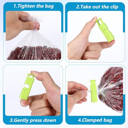 Image of 10pcs bag sealer reusable airtight clip snack food sealing chip bags clamp freezer sealing bags clip bread bag closer storage organizer packet sealer tool kitchen food saver (10pcs)