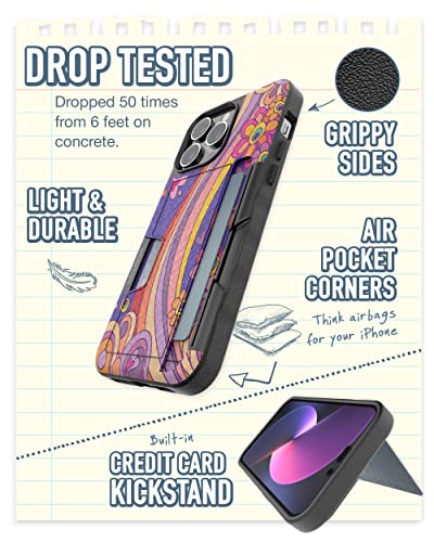 Image of Smartish iPhone 14 Pro Max Wallet Case - Wallet Slayer Vol. 2 [Slim /Protective] Credit Card Holder w /Kickstand Drop Tested Hidden Card Slot Compatible w /Apple iPhone 14 Pro Max - Groovy, Baby