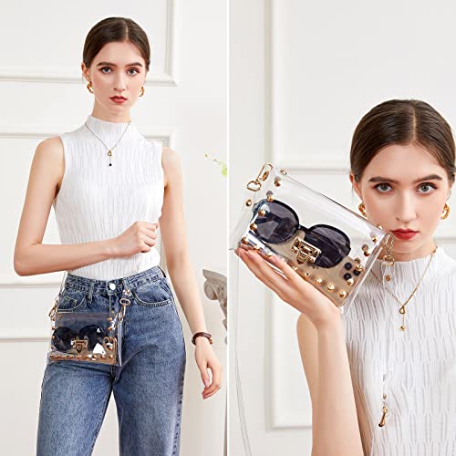 Image of MOETYANG Transparent Clutch Clear Purse Crossbody Shoulder Bags Stadium Approved Bags