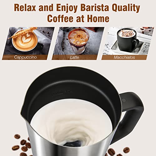 image for Secura Milk Frother, Electric Milk Steamer Stainless Steel, 16.9oz/500