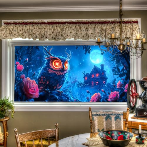 Vinilo decorativo Halloween búho 39.3x17.7 pulgadas miniatura 1