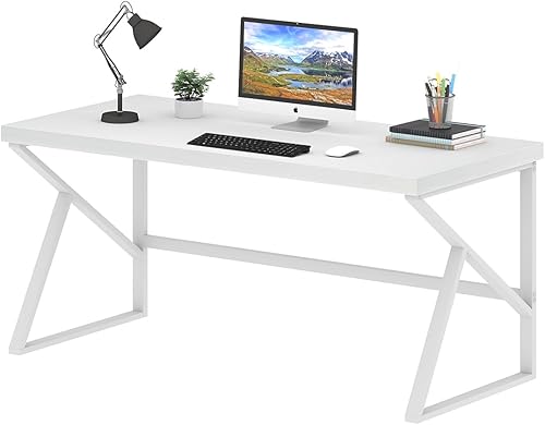 Miniatura 125 de HSH Escritorio gris para computadora, escritorio industrial de madera y metal para oficina en casa, escritorio rústico para computadora portátil