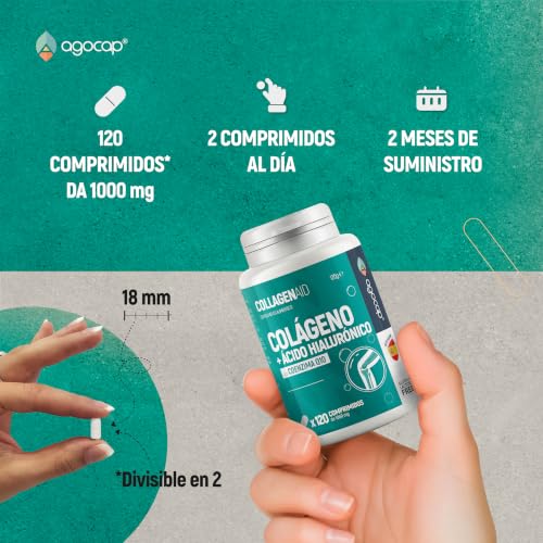 Miniatura 4 de Colágeno Hidrolizado Puro Ácido Hialurónico Enriquecido Con Coenzyme Q10, Dois Alta. Collagen Capsules 120 - Colágeno Grabado En España, Agocap Suministro Para 2 Meses